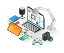 پیش‌نمایش فایل content-creator-workspace-6563479 از پک فناوری کسب‌وکار