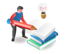 پیش‌نمایش فایل man-pouring-ideas-in-book-6563538 از پک فناوری کسب‌وکار