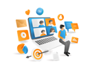 پیش‌نمایش فایل business-team-having-virtual-conversation-7232249 از پک فناوری کسب‌وکار