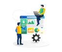 پیش‌نمایش فایل a-team-working-on-a-responsive-web-display-8212770 از پک کسب‌وکار و فناوری