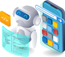 پیش‌نمایش فایل ai-robot-builds-smartphone-application-11340591 از پک فناوری و کسب‌وکار