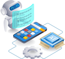 پیش‌نمایش فایل ai-robot-builds-smartphone-application-11340592 از پک فناوری و کسب‌وکار