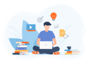 پیش‌نمایش فایل man-studying-online-6601661 از پک افراد کسب‌وکار در حال کار