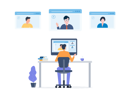 پیش‌نمایش فایل online-business-meeting-6601667 از پک افراد کسب‌وکار در حال کار