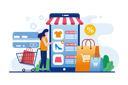 پیش‌نمایش فایل girl-doing-online-shopping-5374154 از پک خرید آنلاین