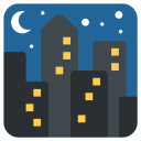پیش‌نمایش فایل cityscape-night-view-city-buildings-infrastructure-emoj-symbol از پک سفر و مکان های توئیجی