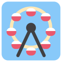 پیش‌نمایش فایل ferris-wheel-amusement-park-ride-enjoyment-fun-emoj از پک سفر و مکان های توئیجی
