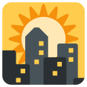 پیش‌نمایش فایل sunset-view-buildings-city-infrastructure-emoj-symbol از پک سفر و مکان های توئیجی