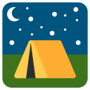 پیش‌نمایش فایل tent-campaign-travelling-night-view-outing-emoj-symbol از پک سفر و مکان های توئیجی