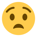 پیش‌نمایش فایل anguished-face-fear-confuse-emoji از پک صورتک های خندان و مردم
