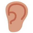 پیش‌نمایش فایل body-medium-light-skin-tone-ear-organ از پک صورتک های خندان و مردم
