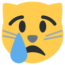 پیش‌نمایش فایل cat-cry-face-sad-tear-emoji از پک صورتک های خندان و مردم