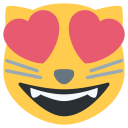 پیش‌نمایش فایل cat-eye-face-love-smile-heart-emoji از پک صورتک های خندان و مردم