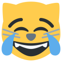 پیش‌نمایش فایل cat-face-joy-tear-happy-emoji از پک صورتک های خندان و مردم