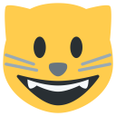 پیش‌نمایش فایل cat-face-mouth-open-smile-emoji از پک صورتک های خندان و مردم