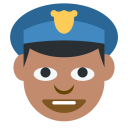 پیش‌نمایش فایل cop-medium-dark-skin-tone-officer-police از پک صورتک های خندان و مردم