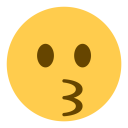 پیش‌نمایش فایل face-kiss-flirt-emoji از پک صورتک های خندان و مردم