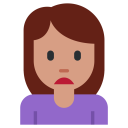 پیش‌نمایش فایل frown-gesture-medium-skin-tone-person-lady-woman از پک صورتک های خندان و مردم