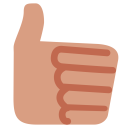 پیش‌نمایش فایل hand-medium-light-skin-tone-thumb-up از پک صورتک های خندان و مردم