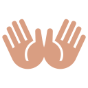 پیش‌نمایش فایل hand-medium-skin-tone-open از پک صورتک های خندان و مردم
