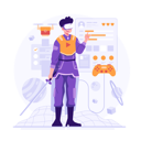 پیش‌نمایش فایل boy-playing-game-on-metaverse-8314333 از پک متاورس