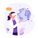 پیش‌نمایش فایل girl-exploring-metaverse-world-8314318 از پک متاورس