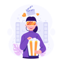 پیش‌نمایش فایل girl-watching-movie-on-metaverse-8314327 از پک متاورس