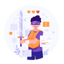 پیش‌نمایش فایل meta-boy-playing-game-on-metaverse-8314321 از پک متاورس