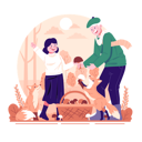 پیش‌نمایش فایل a-daughter-picking-mushrooms-with-grandfather-9544959 از پک پاییز