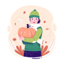 پیش‌نمایش فایل a-woman-holding-a-pumpkin-in-autumn-9544960 از پک پاییز