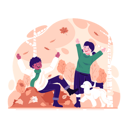 پیش‌نمایش فایل children-play-happily-in-autumn-9544952 از پک پاییز