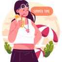پیش‌نمایش فایل beautiful-girl-drinking-summer-juice-10494417 از پک کاراکتر تابستان