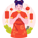 پیش‌نمایش فایل chinese-girl-giving-chinese-new-year-greeting-10884398 از پک سال نو چینی