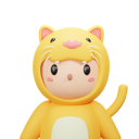 پیش‌نمایش فایل cat-costume-avatar-6906238 از پک آواتار لباس کودک