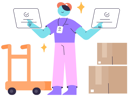پیش‌نمایش فایل delivery-man-checking-delivery-package-8543318 از پک محصول تحویل خدمات