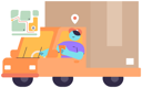پیش‌نمایش فایل delivery-man-choose-routes-from-maps-8543324 از پک محصول تحویل خدمات