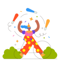 پیش‌نمایش فایل clown-is-playing-stunts-on-a-bicycle-9299914 از پک Weekend و خانواده Activity