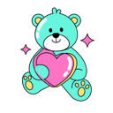 پیش‌نمایش فایل bearded-doll-hugging-love-10461614 از پک Nineties رترو استیکر