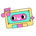 پیش‌نمایش فایل cassette-tape-10410685 از پک Nineties رترو استیکر