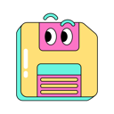 پیش‌نمایش فایل diskette-10410688 از پک Nineties رترو استیکر