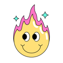 پیش‌نمایش فایل fire-ball-10461607 از پک Nineties رترو استیکر
