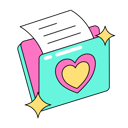 پیش‌نمایش فایل love-folder-10410687 از پک Nineties رترو استیکر