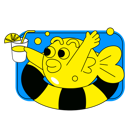 پیش‌نمایش فایل fish-enjoying-summer-holiday-10874009 از پک شخصیت بامزه استیکر