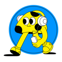 پیش‌نمایش فایل listening-music-10874010 از پک شخصیت بامزه استیکر