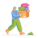 پیش‌نمایش فایل girl-carrying-customer-feedback-10973238 از پک Custo - مشتری خدمات