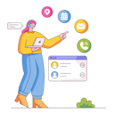 پیش‌نمایش فایل girl-working-on-personalized-service-10973246 از پک Custo - مشتری خدمات