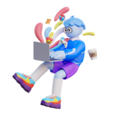 پیش‌نمایش فایل boy-using-computer-5581378 از پک Cartoon شخصیت