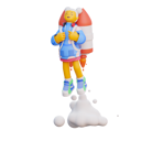 پیش‌نمایش فایل girl-flying-with-rocket-5581388 از پک Cartoon شخصیت
