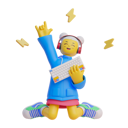 پیش‌نمایش فایل girl-playing-keyboard-guitar-5581383 از پک Cartoon شخصیت