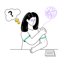پیش‌نمایش فایل girl-brainstorming-7444851 از پک خطوط حلقه‌ای – شماره ۱